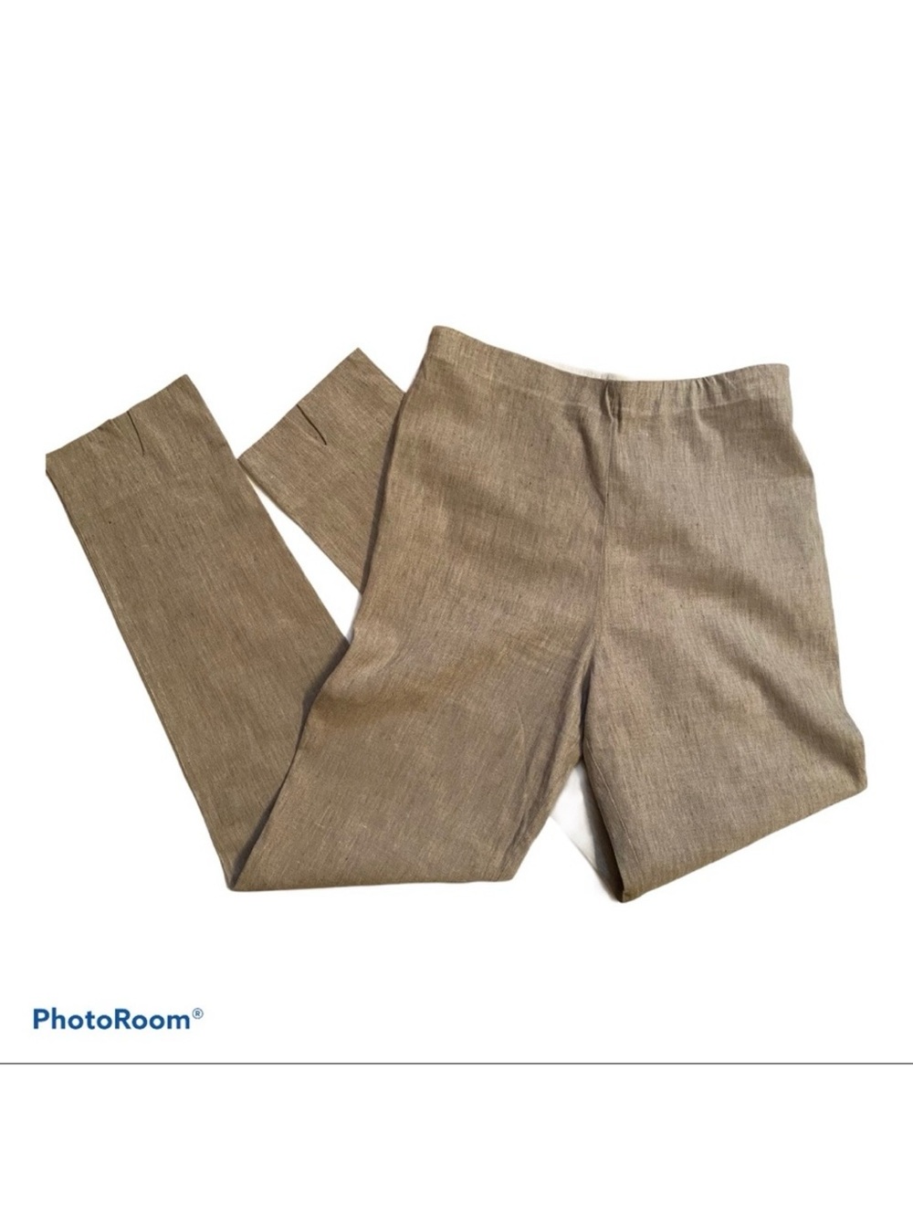 SARA CAMPBELL PANTS SLIM ANKLE TAN LINEN Size S SMALL USA